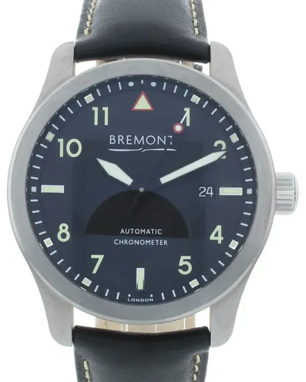 Bremont Solo 43MM Black Dial Leather Strap (SOLO43-CR-R-S)