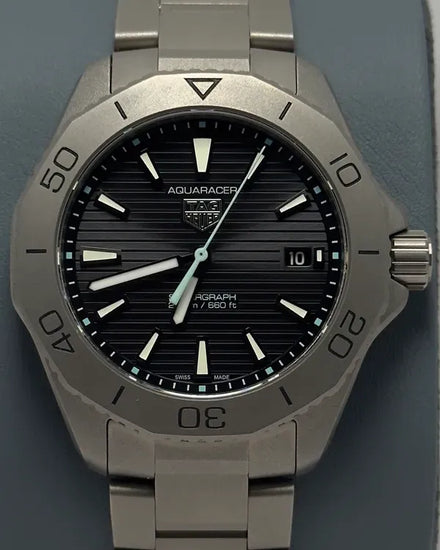 2025 TAG Heuer Aquaracer Professional 200 Solargraph 40MM Quartz Black Dial Titanium Bracelet (WBP1180.BF0000)