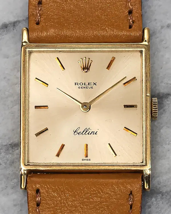 Rolex Cellini 25MM Champagne Dial Aftermarket Leather Strap (3811)