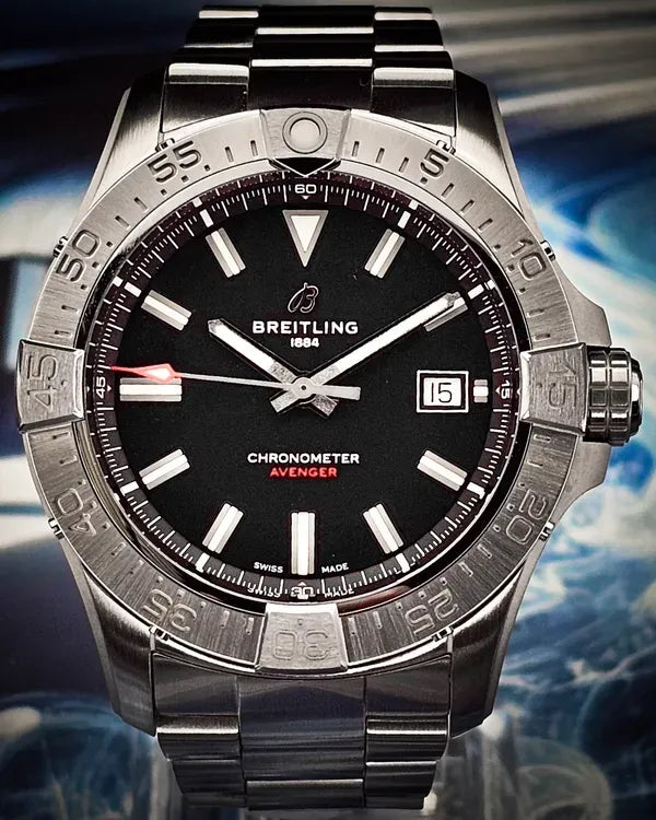 2024 Breitling Avenger 42MM Black Dial Steel Bracelet (A17328101B1A1)