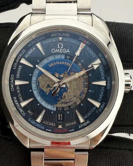2021 Omega Seamaster Aqua Terra 150M "Worldtimer" 43MM Blue Dial Steel Bracelet (220.10.43.22.03.001)