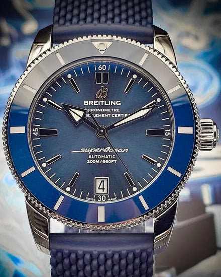 Breitling Superocean Heritage II 42MM Blue Dial Rubber Strap (AB2010161C1S1)