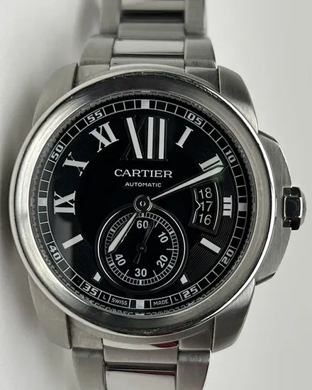 Cartier Calibre de Cartier 42MM Black Dial Steel Bracelet (W7100016)