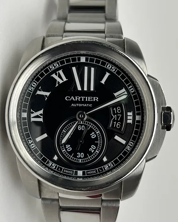 Cartier Calibre de Cartier 42MM Black Dial Steel Bracelet (W7100016)