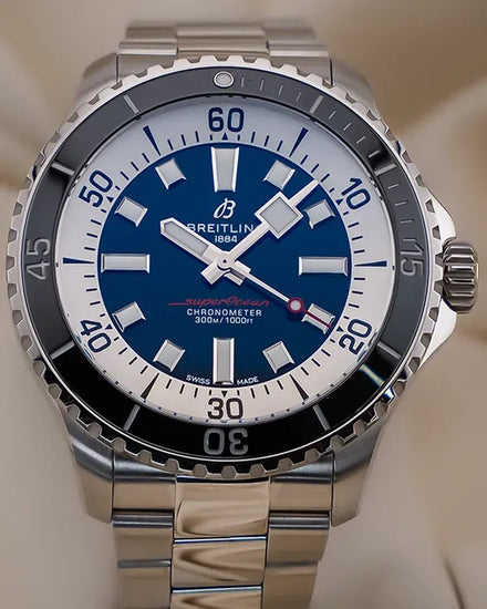 2023 Breitling Superocean 44MM Black Dial Steel Bracelet (A17376)