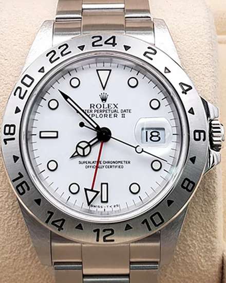 2000 Rolex Explorer II "Polar" 40MM White Dial Oyster Bracelet (16570)