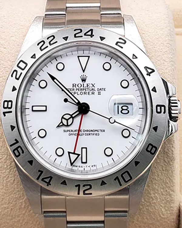 2000 Rolex Explorer II "Polar" 40MM White Dial Oyster Bracelet (16570)