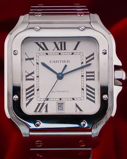 2023 Cartier Santos De Cartier 39.8MM White Dial Steel Bracelet (WSSA0018)