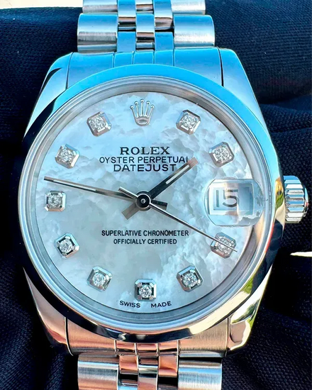 1991 (X Serial) Rolex Datejust 31MM Aftermarket Mother of Pearl Dial Jubilee Bracelet (68240)