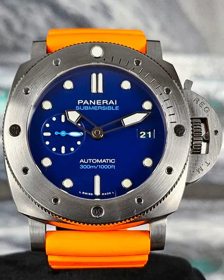 2020 Panerai Submersible BMG-Tech 1950 47MM Blue Dial Rubber Strap (PAM00692)