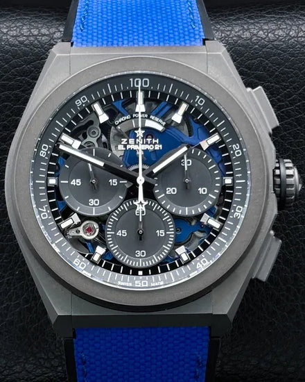 2024 Zenith Defy El Primero 21 "Ultrablue" 44MM Skeleton Dial Rubber Strap (97.9001.9004/81.R946)
