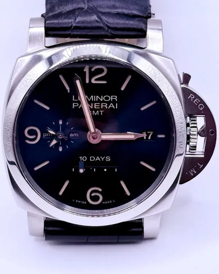 2019 Panerai Luminor 1950 10 Days GMT "Design Miami" L.E. 44MM Blue Dial Leather Strap (PAM00986)