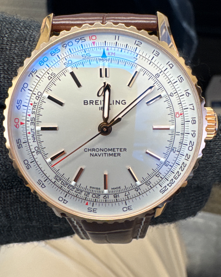 2025 Breitling Navitimer 41MM Silver Dial Leather Strap (R17329F41G1P1)