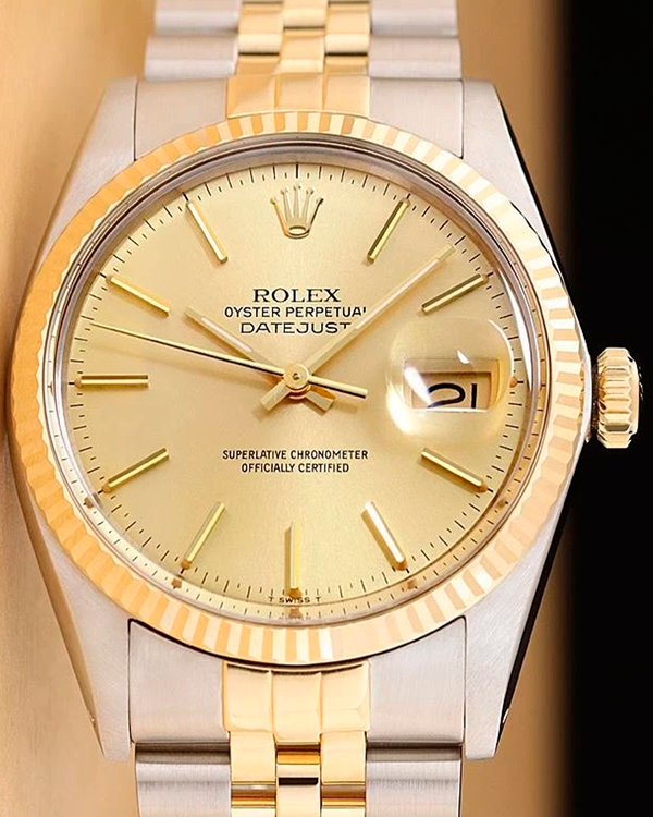 Rolex Datejust 36MM Champagne Dial Two-Tone Jubilee Bracelet (16013)