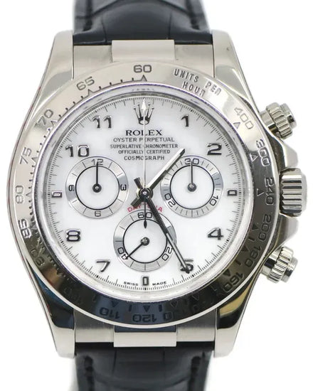 2007 Rolex Cosmograph Daytona 40MM White Dial Leather Strap (116519)
