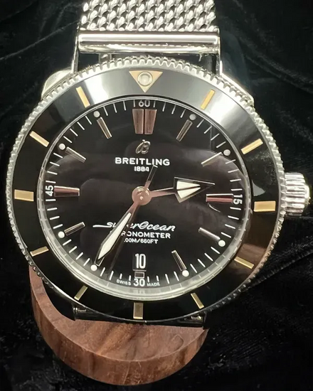 Breitling Superocean Heritage 44MM Black Dial Steel Bracelet (AB2030121B1A1)
