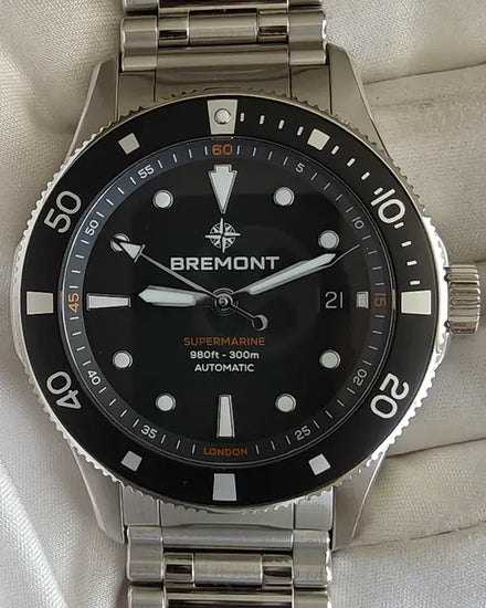 2025 Bremont Supermarine 300M Date 40MM Black Dial Steel Bracelet (SM40-DT-SS-BK-B)