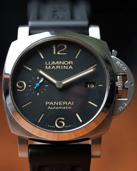 2018 Panerai Luminor Marina 1950 3 Days 44MM Black Dial Rubber Strap (PAM01312)