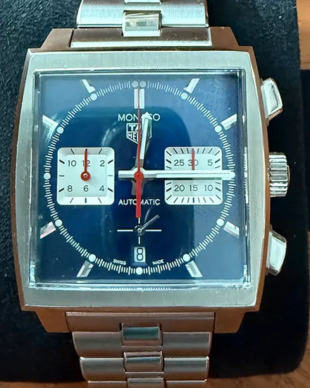 2024 Tag Heuer Monaco "Steve McQueen" 39MM Blue Dial Steel Bracelet (CBL2111.FC6453)