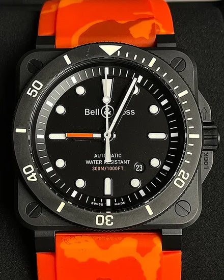 Bell & Ross BR 03-92 Diver 42MM Black Dial Aftermarket Rubber Strap (BR0392-D-BL-CE/SRB)