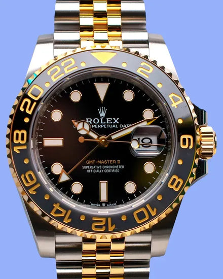 2025 Rolex GMT-Master II "Bumblebee" 40MM Black Dial Two-Tone Jubilee Bracelet (126713GRNR)