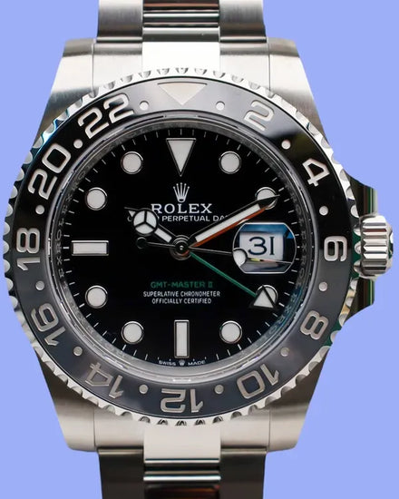 2025 Rolex GMT-Master II "Bruce Wayne" 40MM Black Dial Oyster Bracelet (126710GRNR)