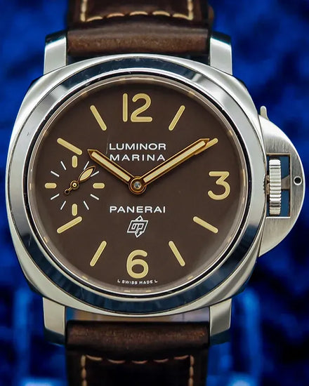 2017 Panerai Luminor Marina "Logo Acciaio" 44MM Brown Dial Leather Strap (PAM00632)