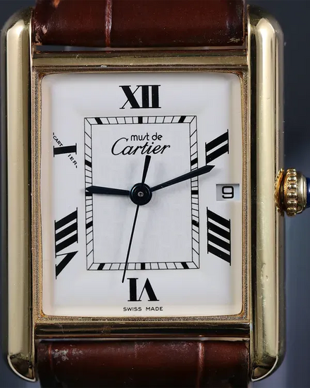 Cartier Tank Must de Cartier 25MM Quartz White Dial Leather Strap (W1013754)
