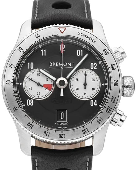 Bremont Jaguar C-Type 43MM Black Dial Leather Strap (C-TYPE-SS-BK-R-S)