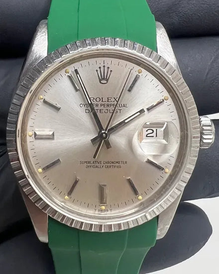 Rolex Datejust 36MM Silver Dial Aftermarket Rubber Strap (16030)