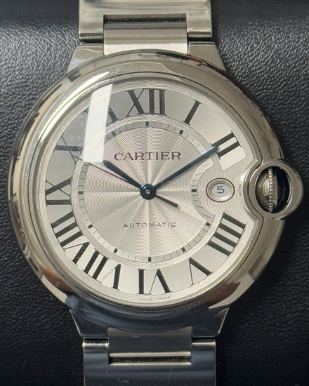 Cartier Ballon Bleu 42MM Silver Dial Steel Bracelet (WSBB0049)