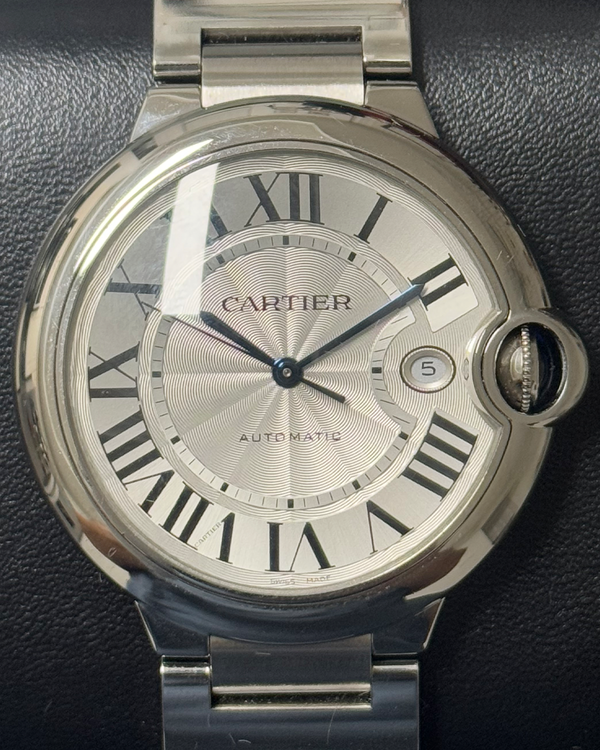 Cartier Ballon Bleu 42MM Silver Dial Steel Bracelet (WSBB0049)