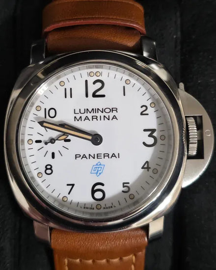 2019 Panerai Luminor Marina Logo 44MM White Dial Leather Strap (PAM00778)