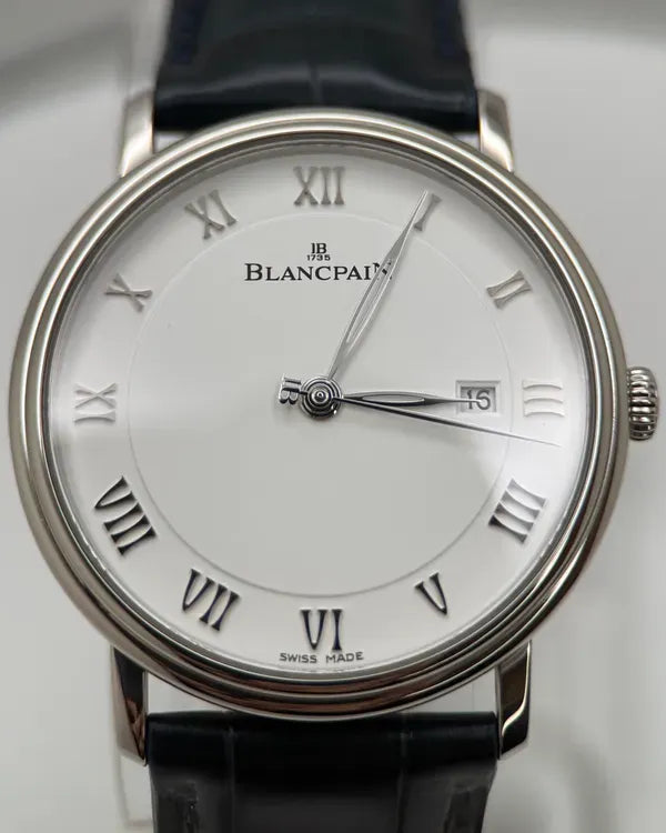 2022 Blancpain Villeret Ultra-Slim 40MM White Dial Leather Strap (6651-1127-55B)