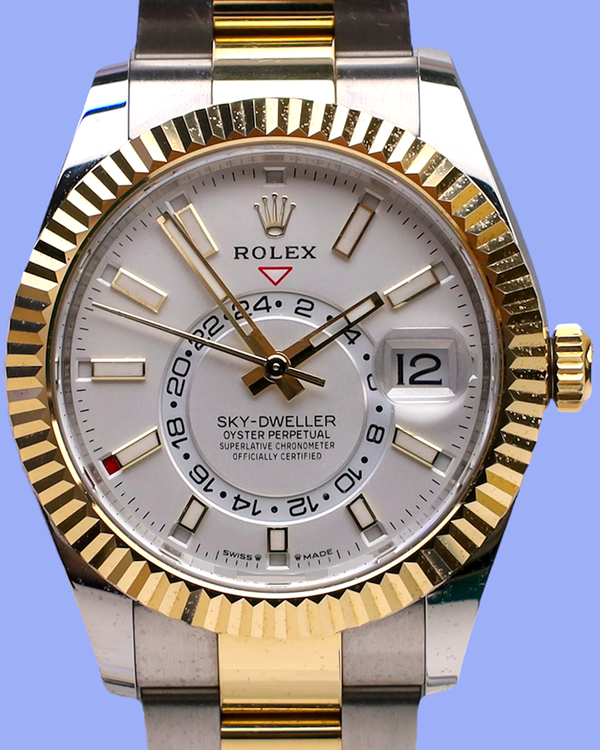 2025 Rolex Sky-Dweller 42MM White Dial Two-Tone Oyster Bracelet (336933)