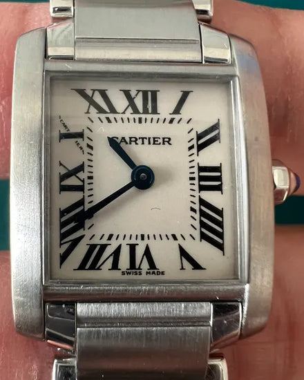 Cartier Tank Française 20MM Quartz White Dial Steel Bracelet (W51008Q3)