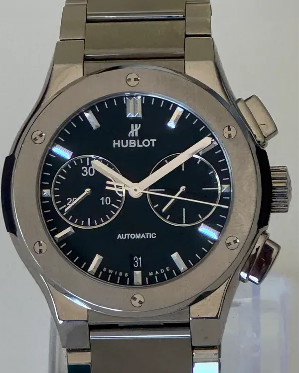 Hublot Classic Fusion Chronograph 45MM Black Dial Titanium Bracelet (520.NX.1170.NX)