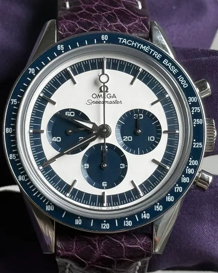 2016 Omega Speedmaster Anniversary Series L.E. 39.7MM Silver Dial Aftermarket Leather Strap (311.33.40.30.02.001)