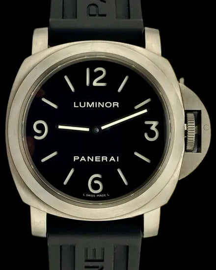 No Reserve - 2015 Panerai Luminor Base L.E. 44MM Black Dial Rubber Strap (PAM00176)