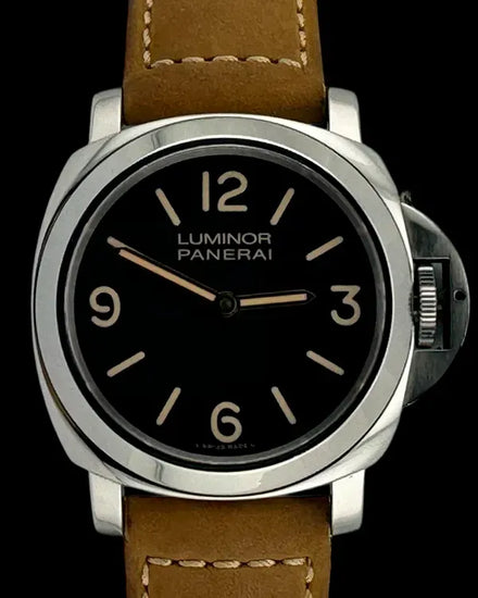 No Reserve - 2012 Panerai Luminor Base 44MM Brown Dial Leather Strap (PAM00390)