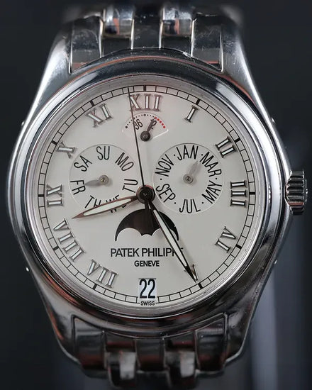 2003 Patek Philippe Annual Calendar 37MM Cream Dial White Gold Bracelet (5036/1)