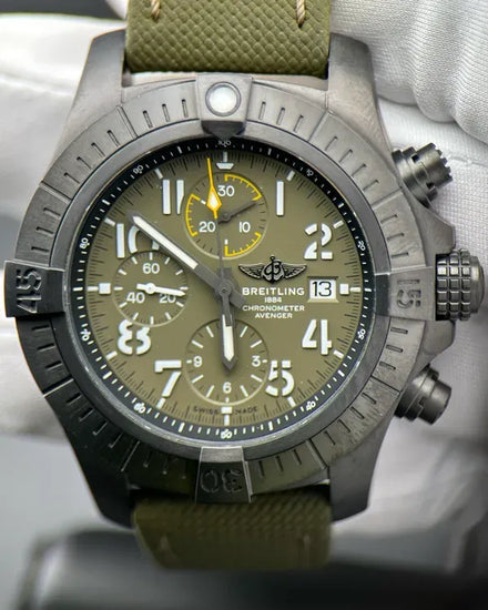 Breitling Avenger Night Mission 45MM Green Dial Textile Strap (V13317101L1X1)