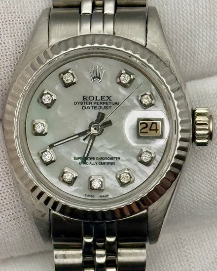 No Reserve - Rolex Lady-Datejust 26MM Aftermarket Mother of Pearl Dial Jubilee Bracelet (6917)
