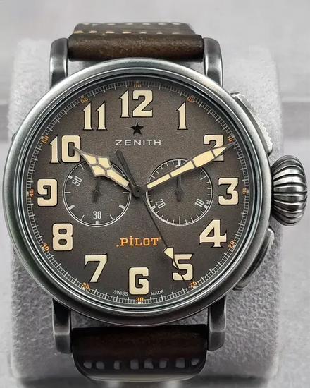 2018 Zenith Pilot Type 20 "Ton Up" 45MM Grey Dial Leather Strap (11.2430.4069/21.C733)