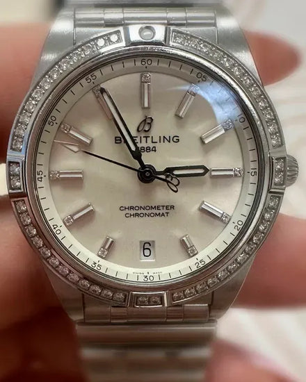 Breitling Chronomat 36MM Mother of Pearl Dial Steel Bracelet (A10380591A1A1)