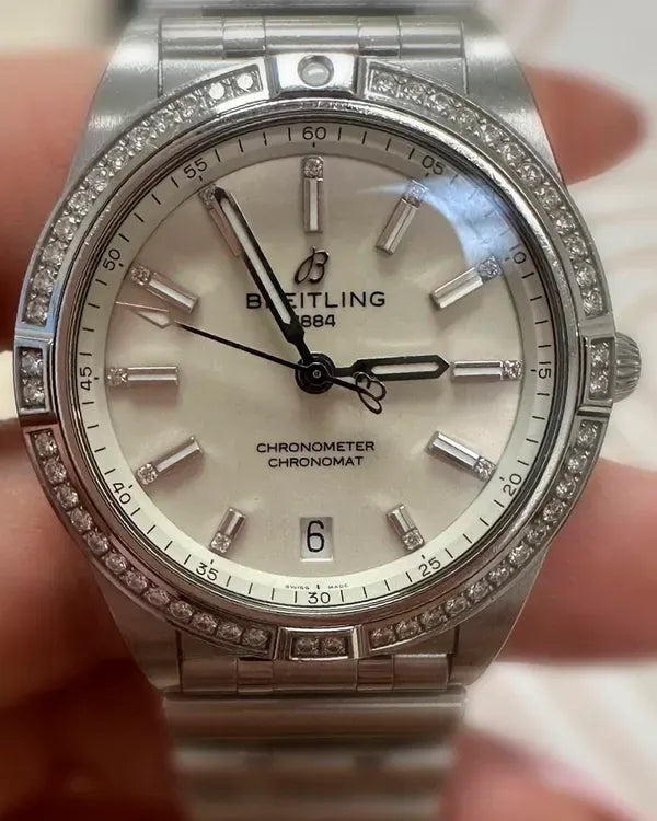 Breitling Chronomat 36MM Mother of Pearl Dial Steel Bracelet (A10380591A1A1)