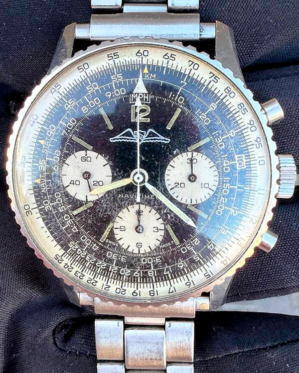 Breitling Navitimer "Big Eyes" 41MM Black Dial Aftermarket Steel Bracelet (806)