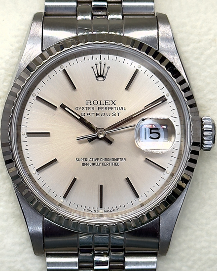 1990 (E Serial) Rolex Datejust 36MM Silver Dial Jubilee Bracelet (16234)