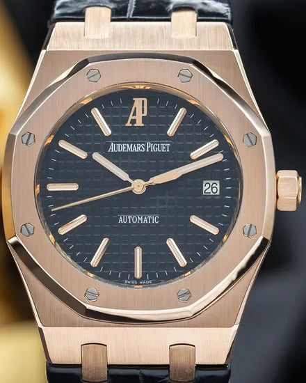 Audemars Piguet Royal Oak 39MM Black Dial Leather Strap (15300OR.OO.D002CR.01)