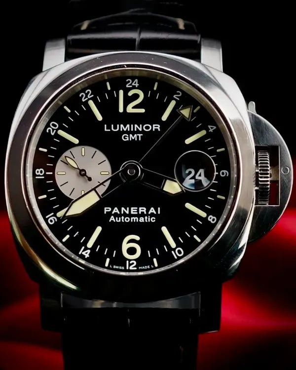 2013 Panerai Luminor GMT 44MM Black Dial Leather Strap (PAM00088)